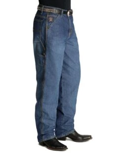 Cinch Men's Blue Vintage Label Utility Fit Tapered Loose Fit Jeans -Western Cowboy Equipment Store 013530 L3 P2