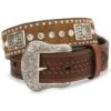 Nocona Men's Crystal Studded Hair-On-Hide Leather Belt - Reg & Big