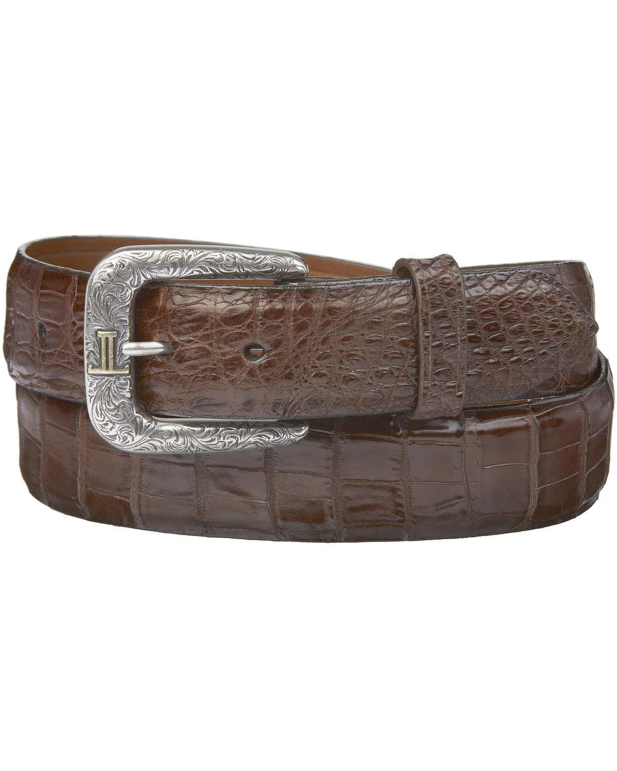Lucchese Men's Sienna Caiman Ultra Belly Leather Belt 1 Lucchese Men's Sienna Caiman Ultra Belly Leather Belt