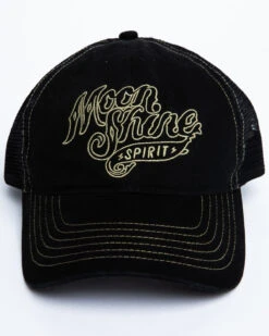 Moonshine Spirit Men's White On Black Logo Print Mesh Ball Cap -Western Cowboy Equipment Store 2000291209 001 P4
