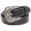 Cody James Men's Ostrich Print Embroidered Western Buckle Belt