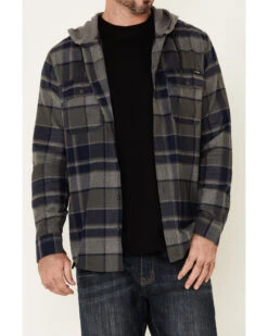 Hawx Men's Dark Gray Townsend Plaid Hooded Long Sleeve Flannel Work Shirt -Western Cowboy Equipment Store 2000325323 021 P3