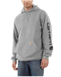 Carhartt Men's Loose Fit Midweight Logo Sleeve Graphic Hooded Sweatshirt - Tall