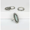 Prime Time Women's Silver Turquoise Ring Set