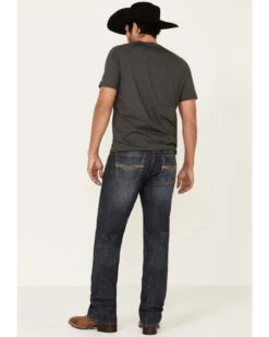 Rock & Roll Denim Men's Dark Vintage Double Barrel Stretch Relaxed Straight Jeans