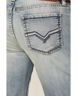 Moonshine Spirit Men's Wild West Light Wash Stretch Stackable Straight Jeans -Western Cowboy Equipment Store 2000338828 400 P4