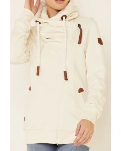 Wanakome Women's Oatmeal Hestia Asymmetrical Zip-Front Hoodie -Western Cowboy Equipment Store 2000340617 104 P3