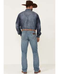 Wrangler Retro Premium Men's Eagleton Light Wash Stretch Slim Bootcut Jeans 6 Wrangler Retro Premium Men's Eagleton Light Wash Stretch Slim Bootcut Jeans -Western Cowboy Equipment Store 2000342288 400 P3