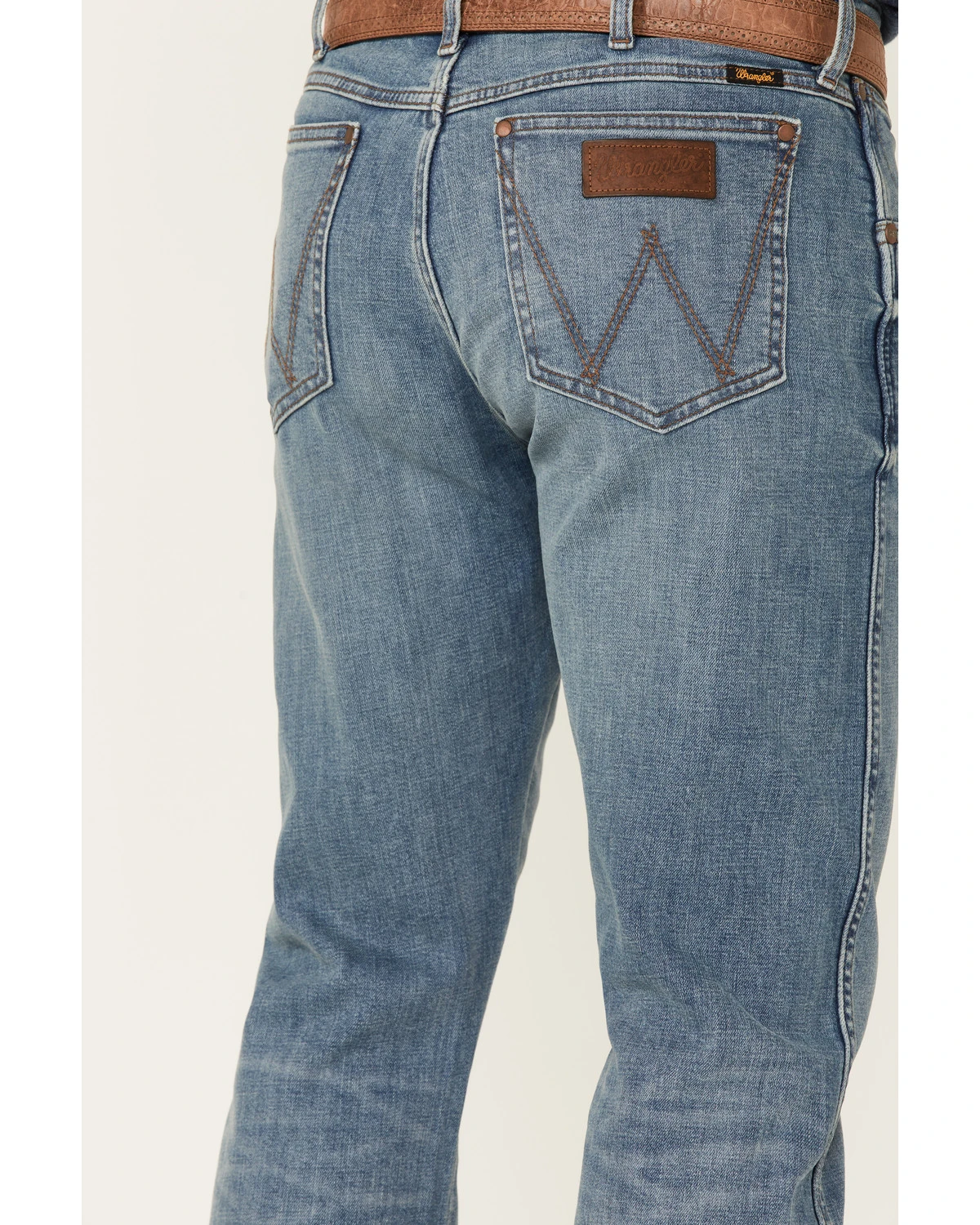 Wrangler Retro Premium Men's Eagleton Light Wash Stretch Slim Bootcut Jeans 4 Wrangler Retro Premium Men's Eagleton Light Wash Stretch Slim Bootcut Jeans - Image 4