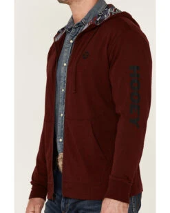 Hooey Men's Maroon Light Weight Logo Zip Hooded Jacket -Western Cowboy Equipment Store 2000342376 640 P3