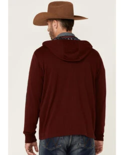 Hooey Men's Maroon Light Weight Logo Zip Hooded Jacket -Western Cowboy Equipment Store 2000342376 640 P4
