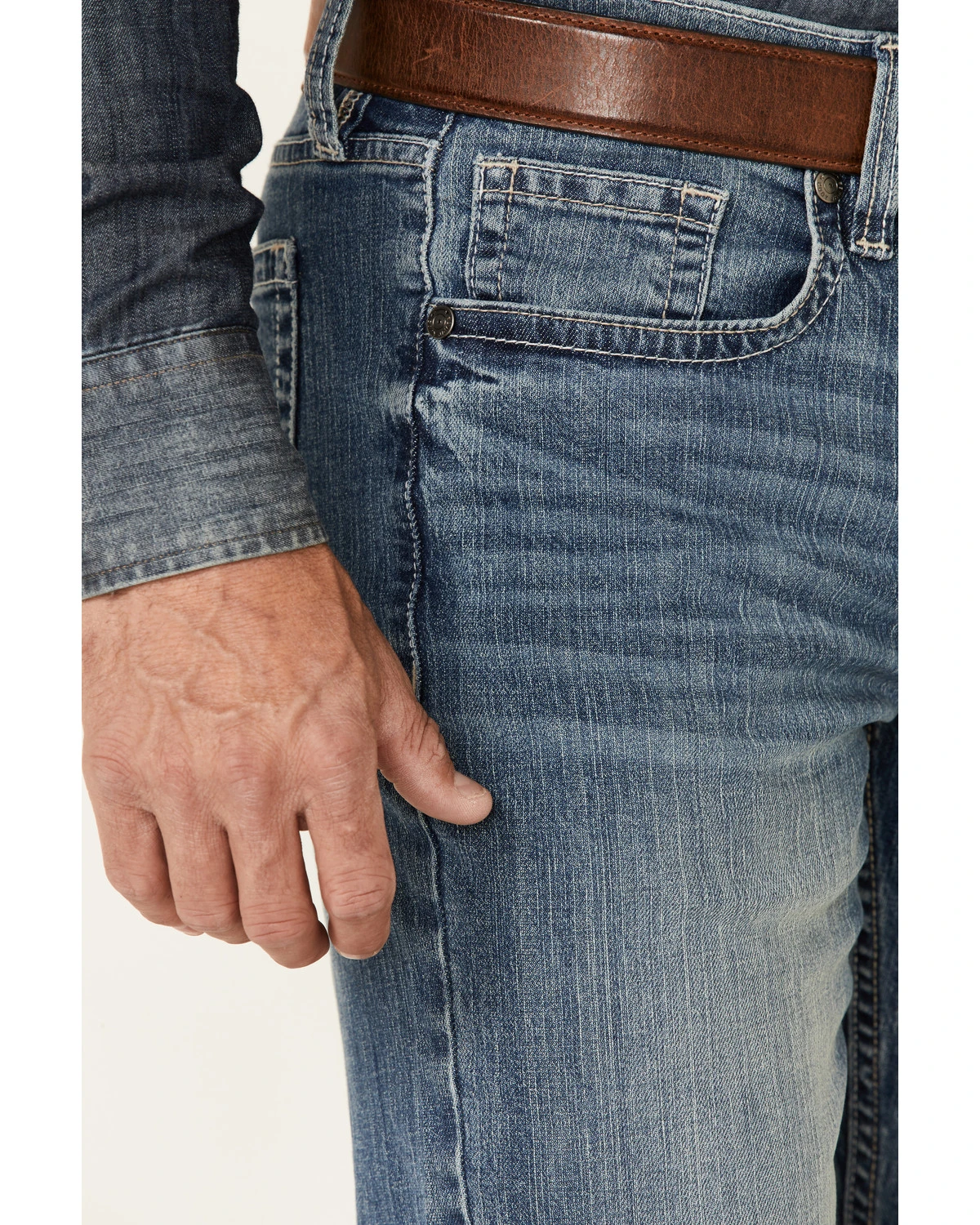 Cody James Men's Casey Light Wash Stretch Stackable Straight Jeans 3 Cody James Men's Casey Light Wash Stretch Stackable Straight Jeans - Image 3