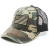 H3 Sportgear Men's Camo Print Americana Patch Mesh Back Trucker Cap