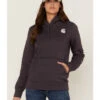 Carhartt Women's Gray Relaxed Midweight Logo Sleeve Graphic Hooded Sweatshirt