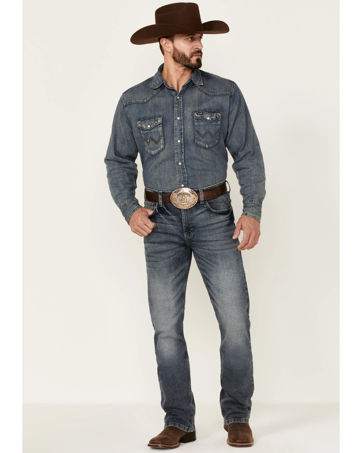 Wrangler 20X Men's No.42 Cayuse Medium Wash Stretch Slim Bootcut Jeans 1 Wrangler 20X Men's No.42 Cayuse Medium Wash Stretch Slim Bootcut Jeans