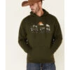 Tin Haul Men's Green Mountain Caps Logo Graphic Hooded Sweatshirt