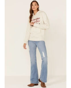 Wrangler Women's Multi Stacked Logo Shirttail Pullover Hoodie -Western Cowboy Equipment Store 2000350345 104 P4