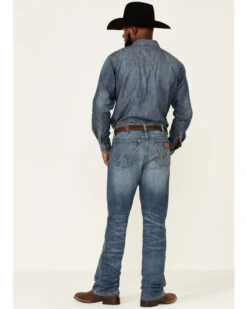 Wrangler Retro Men's Shadow Medium Wash Stretch Slim Bootcut Jeans - Long -Western Cowboy Equipment Store 2000350741 400 P4