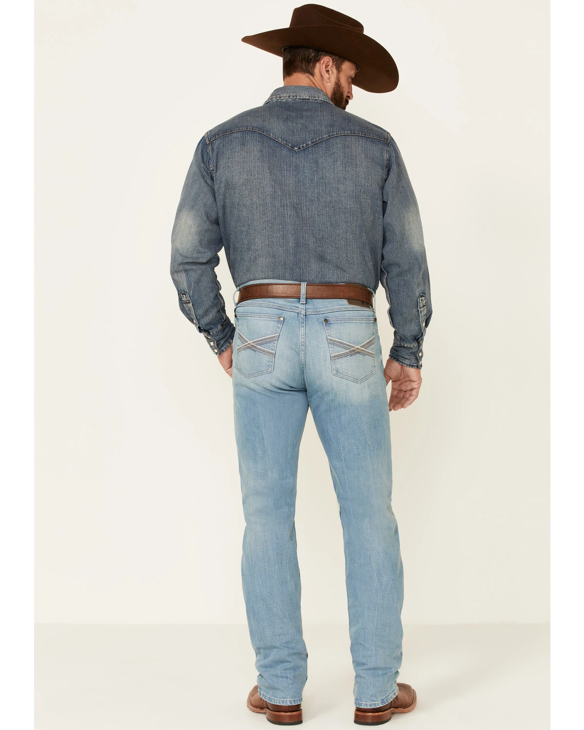 Wrangler 20X Men's Beech Light Wash Stretch Slim Straight Jeans 3 Wrangler 20X Men's Beech Light Wash Stretch Slim Straight Jeans - Image 3