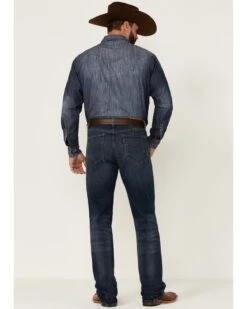 Rock & Roll Denim Men's Hooey Dark Vintage Double Barrel Relaxed Stackable Bootcut Jeans -Western Cowboy Equipment Store 2000351105 400 P4