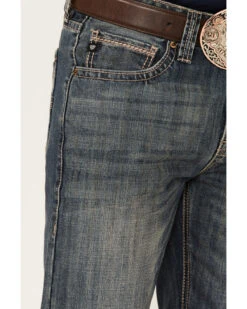 Rock & Roll Denim Men's Vintage Dark Wash Double Barrel Relaxed Straight Jeans -Western Cowboy Equipment Store 2000351110 400 P4