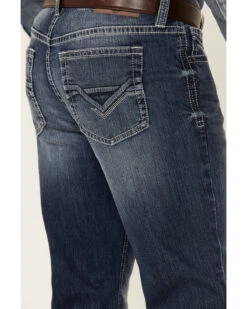 Cody James Men's Double Kicker Medium Dark Wash Stretch Relaxed Bootcut Jeans -Western Cowboy Equipment Store 2000351797 400 P4