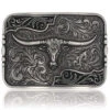 Montana Silversmiths Women's Antiqued Longhorn Belt Buckle