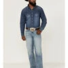 Cinch Men' Grant Light Stonewash Performance Bootcut Jeans