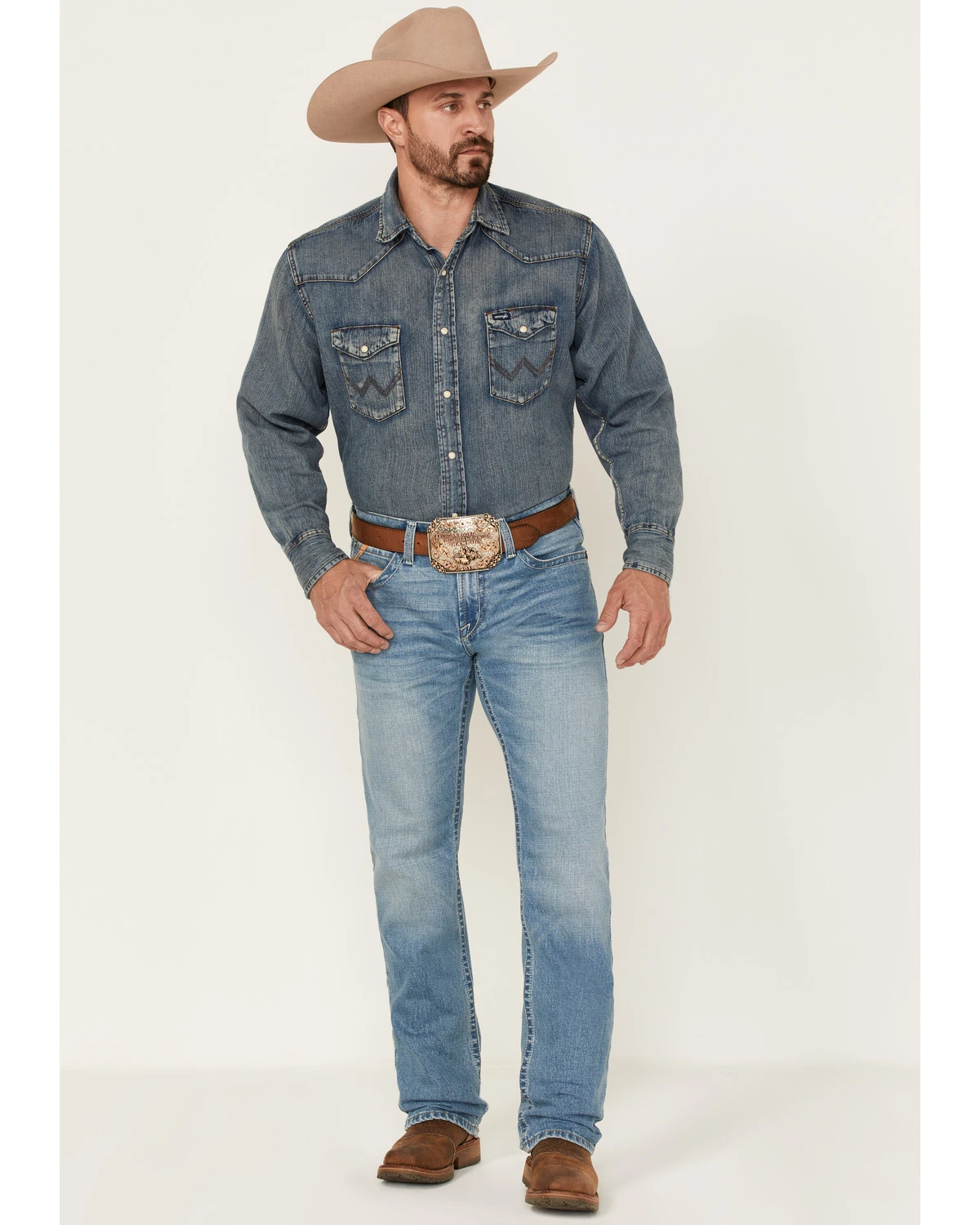 Ariat Men's M7 Hartwell Julian Medium Wash Stretch Slim Straight Jeans 1 Ariat Men's M7 Hartwell Julian Medium Wash Stretch Slim Straight Jeans