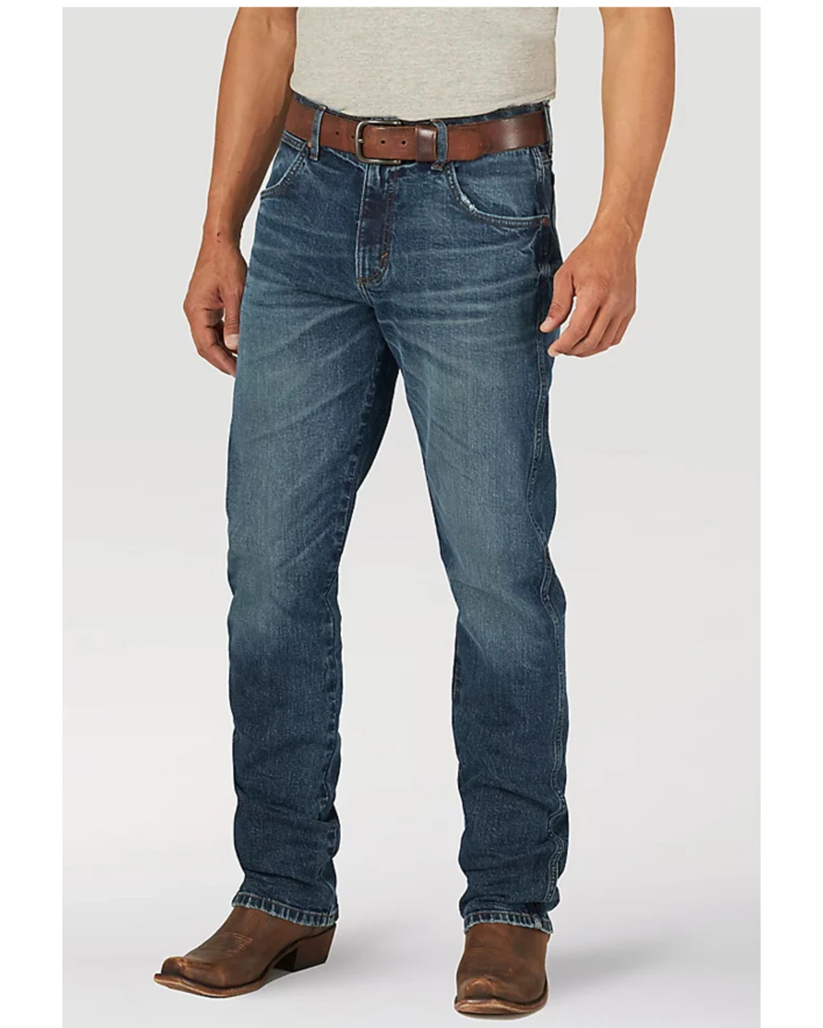 Wrangler Retro Green Men's Lexford Dark Wash Stretch Slim Straight Jeans 1 Wrangler Retro Green Men's Lexford Dark Wash Stretch Slim Straight Jeans