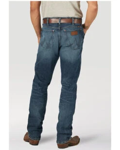 Wrangler Retro Green Men's Lexford Dark Wash Stretch Slim Straight Jeans 5 Wrangler Retro Green Men's Lexford Dark Wash Stretch Slim Straight Jeans -Western Cowboy Equipment Store 2000358071 400 P3
