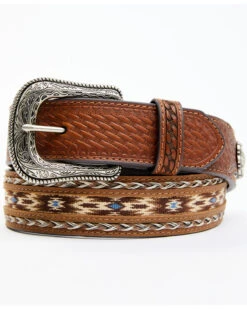 Cody James Men's Southwestern Concho Ribbon Inlay Belt