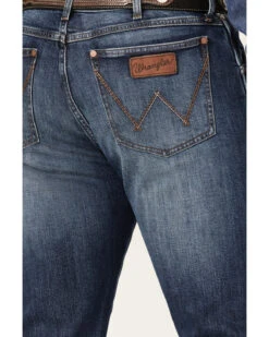 Wrangler Retro Men's Ranch Med Dark Wash Stretch Slim Straight Jeans -Western Cowboy Equipment Store 2000359720 415 P4