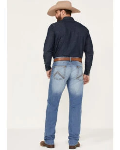 Rock 47 By Wrangler Men's Barlow Light Wash Slim Straight Jeans 6 Rock 47 By Wrangler Men's Barlow Light Wash Slim Straight Jeans -Western Cowboy Equipment Store 2000359726 412 P3