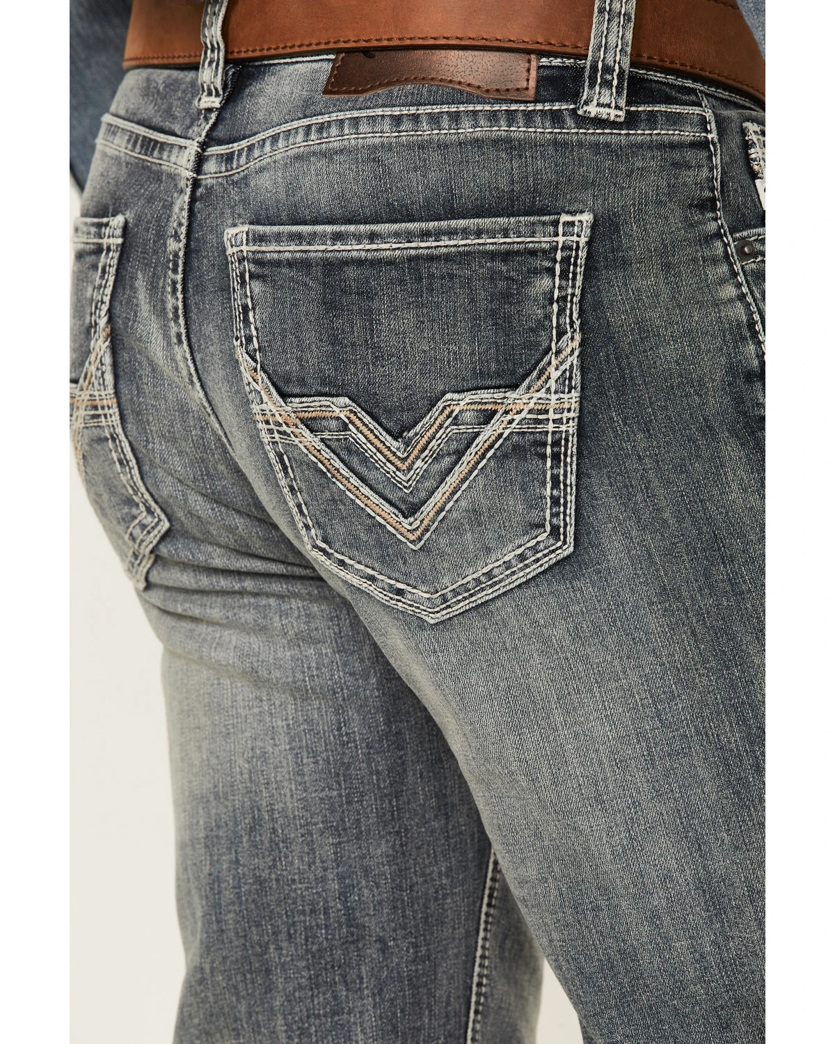 Rock & Roll Denim Men's Medium Vintage Wash Double Barrel Stretch Relaxed Straight Jeans 2 Rock & Roll Denim Men's Medium Vintage Wash Double Barrel Stretch Relaxed Straight Jeans - Image 2