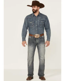 Rock & Roll Denim Men's Medium Vintage Wash Double Barrel Stretch Relaxed Straight Jeans 6 Rock & Roll Denim Men's Medium Vintage Wash Double Barrel Stretch Relaxed Straight Jeans -Western Cowboy Equipment Store 2000360313 400 P3