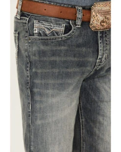Rock & Roll Denim Men's Medium Vintage Wash Double Barrel Stretch Relaxed Straight Jeans 7 Rock & Roll Denim Men's Medium Vintage Wash Double Barrel Stretch Relaxed Straight Jeans -Western Cowboy Equipment Store 2000360313 400 P4