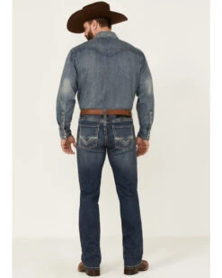 Rock & Roll Denim Men's Medium Vintage Wash Revolver Stretch Slim Straight Jeans