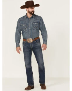 Rock & Roll Denim Men's Medium Vintage Wash Revolver Stretch Slim Straight Jeans 6 Rock & Roll Denim Men's Medium Vintage Wash Revolver Stretch Slim Straight Jeans -Western Cowboy Equipment Store 2000360314 400 P3