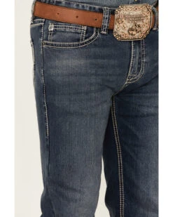Rock & Roll Denim Men's Medium Vintage Wash Revolver Stretch Slim Straight Jeans 7 Rock & Roll Denim Men's Medium Vintage Wash Revolver Stretch Slim Straight Jeans -Western Cowboy Equipment Store 2000360314 400 P4