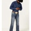 Cinch Men's Grant Medium Stonewash Broken Twill Performance Stretch Relaxed Bootcut Jeans