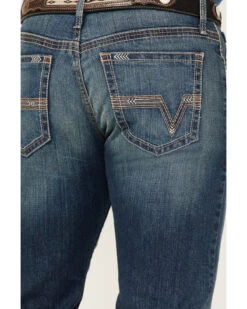 Cinch Men's Ian Dark Stonewash Performance Stretch Slim Bootcut Jeans -Western Cowboy Equipment Store 2000362785 402 P4