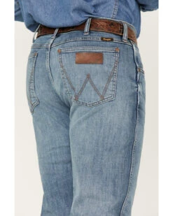 Wrangler Retro Green Men's Valley Light Wash Stretch Slim Bootcut Jeans -Western Cowboy Equipment Store 2000365068 412 P4