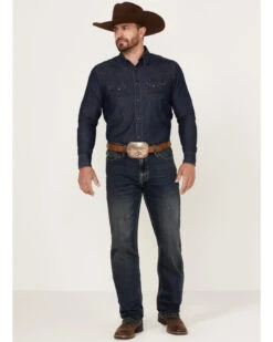 Rock & Roll Denim Men's Hooey Dark Wash Double Barrel Reflex Stackable Bootcut Jeans 6 Rock & Roll Denim Men's Hooey Dark Wash Double Barrel Reflex Stackable Bootcut Jeans -Western Cowboy Equipment Store 2000367638 201 P3
