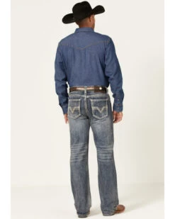 Rock & Roll Denim Men's Double Barrel Medium Wash Two Tone Raise Relaxed Straight Jeans