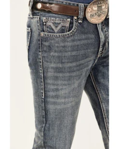 Rock & Roll Denim Men's Double Barrel Medium Wash Two Tone Raise Relaxed Straight Jeans 7 Rock & Roll Denim Men's Double Barrel Medium Wash Two Tone Raise Relaxed Straight Jeans -Western Cowboy Equipment Store 2000367647 203 P4