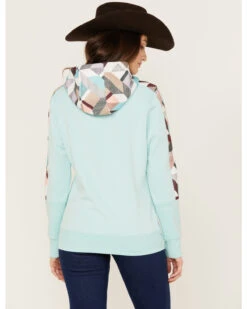 Hooey Women's Southwestern Print Contrast Canyon Hoodie -Western Cowboy Equipment Store 2000369089 400 P4