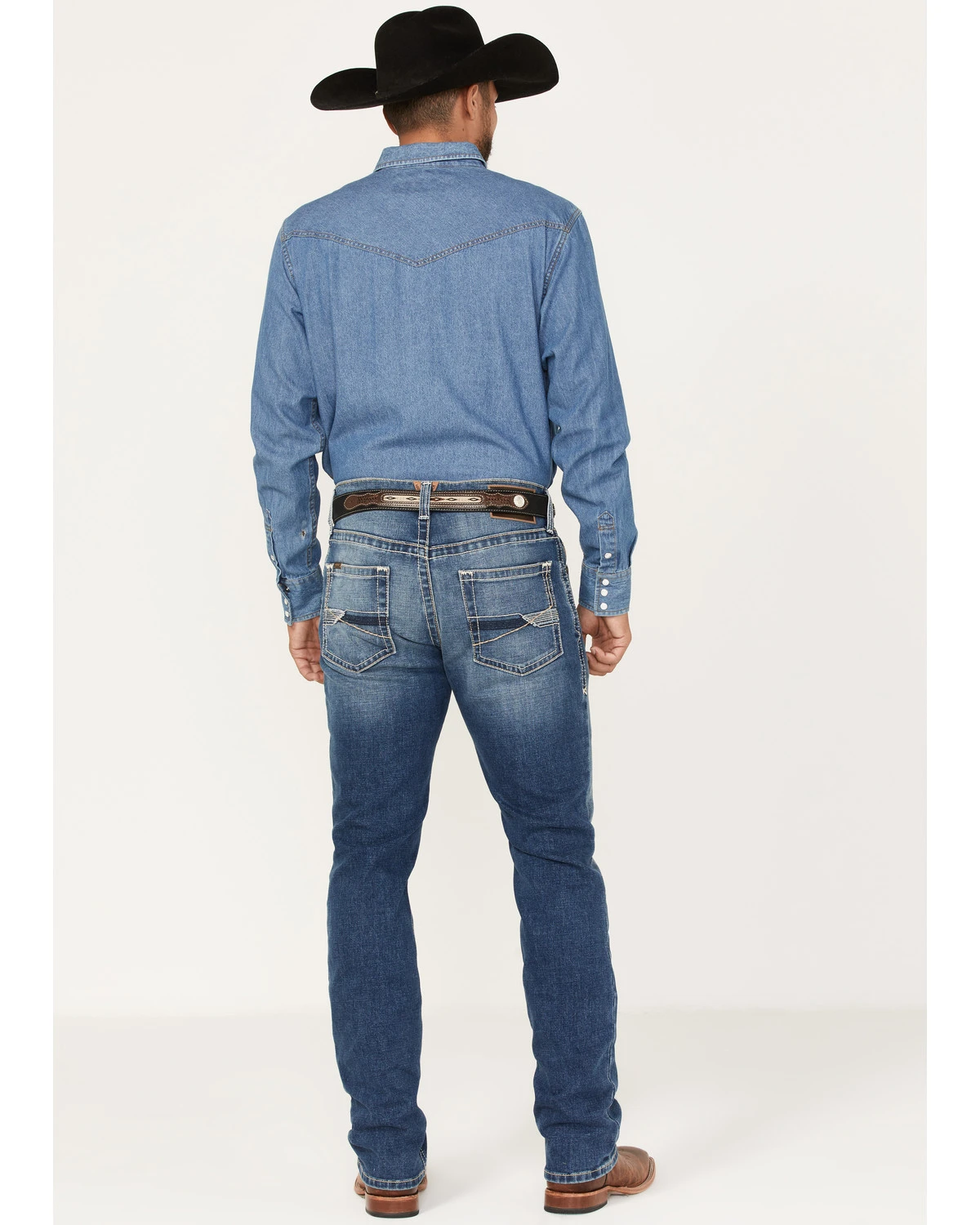 Ariat Men's M4 Walden Claudio Medium Wash Stretch Relaxed Straight Jeans 4 Ariat Men's M4 Walden Claudio Medium Wash Stretch Relaxed Straight Jeans - Image 4