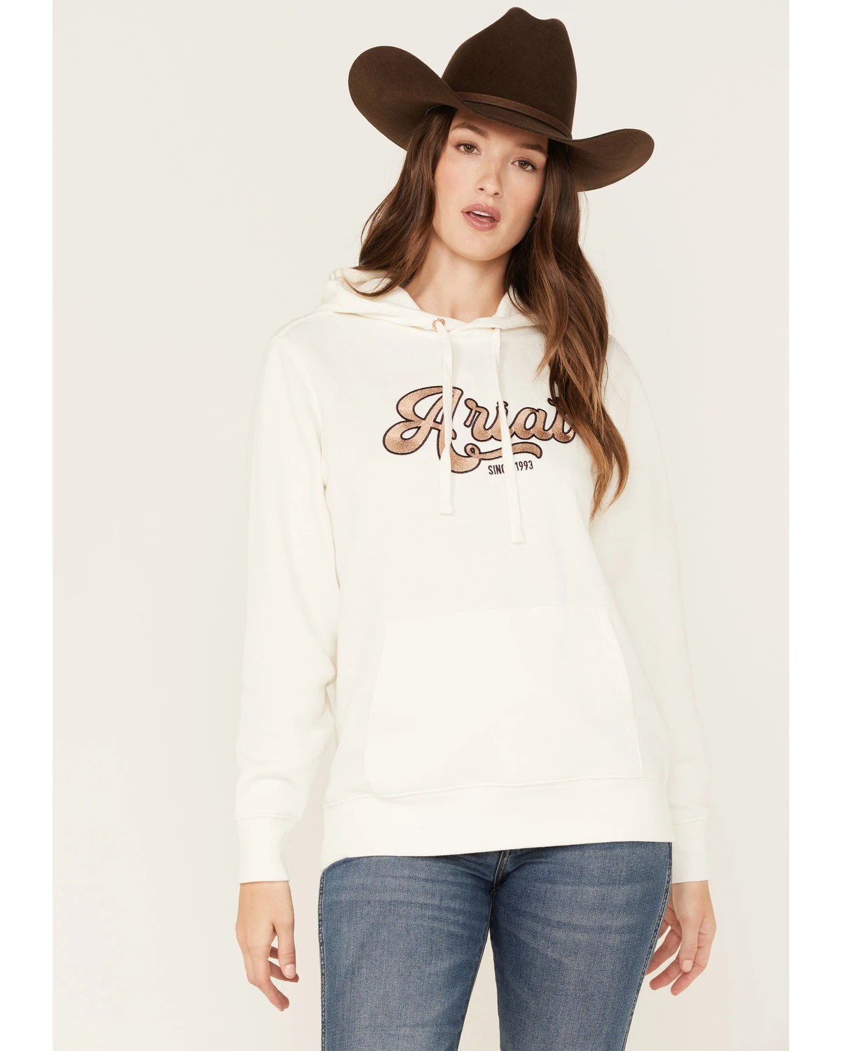 Ariat Women's Metallic Embroidered Logo Hoodie 1 Ariat Women's Metallic Embroidered Logo Hoodie