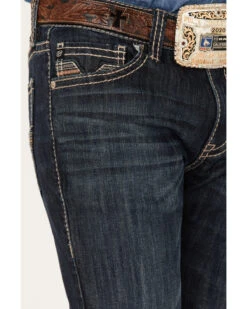 Rock & Roll Denim Men's Dark Wash Pistol Stackable Reflex Bootcut Jeans -Western Cowboy Equipment Store 2000375486 416 P4